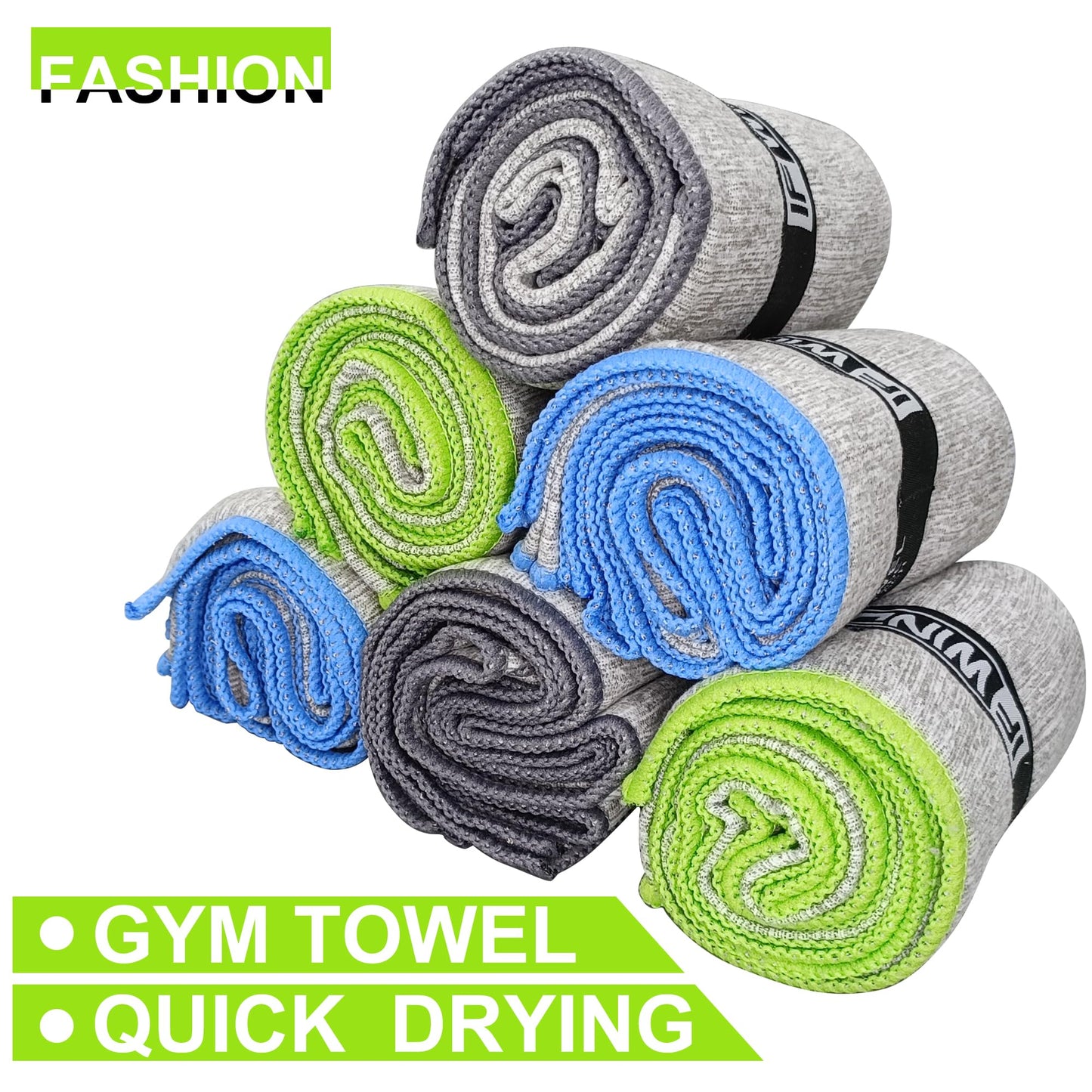 IFWIND 6 Pack Microfiber Gym Towels for Working Out，Fast Drying Workout Accessories Sweat Towels for Gym Gear,Gym Towels for Men & Women,Sports Exercise Fitness Gear Tennis Towels for Body Hot Yoga